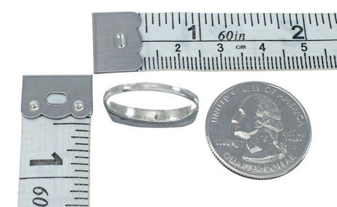 Native American Zuni Sterling Silver Turquoise Ring Size 8-1/4 AX130056